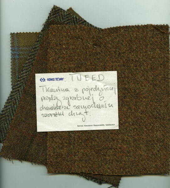 Materiał na garnitur: tweed